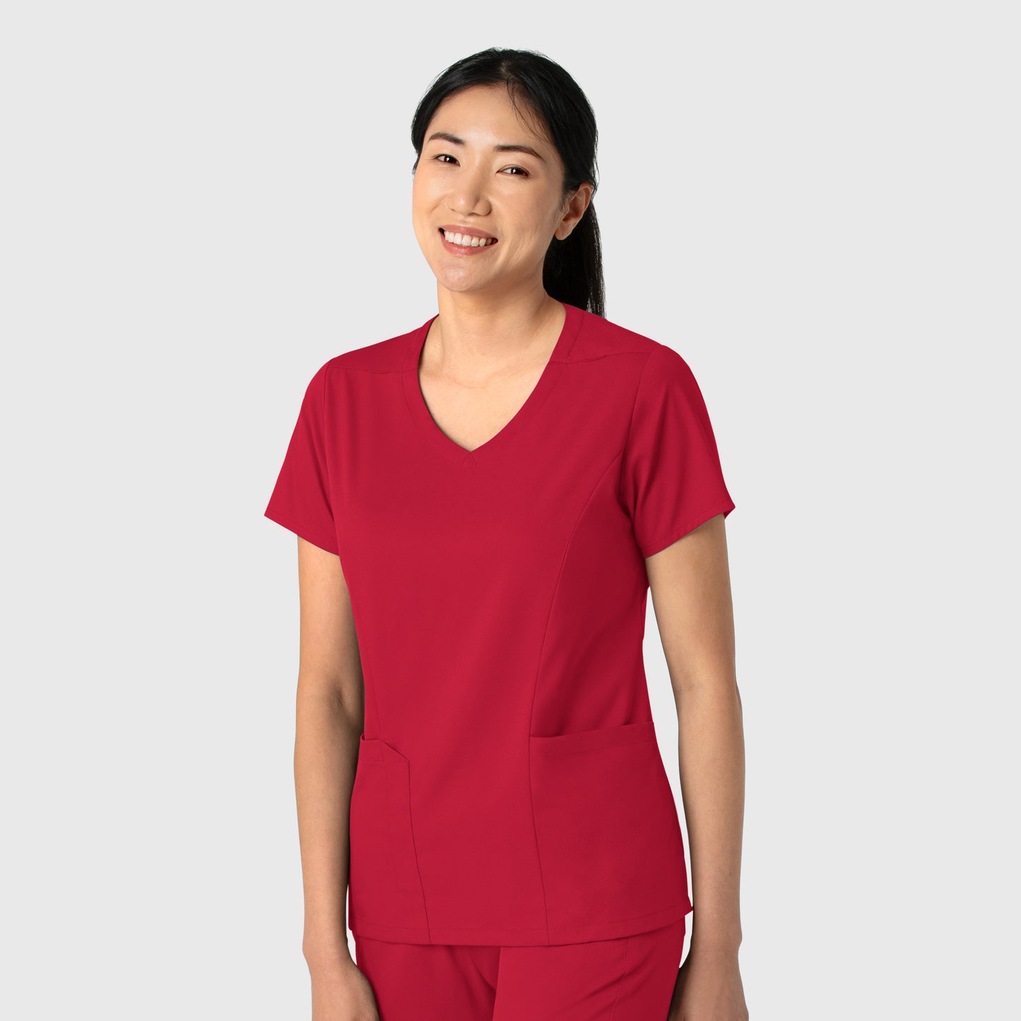 Wink Boundless Women's 2-Pocket V-Neck Scrub Top - Red, M