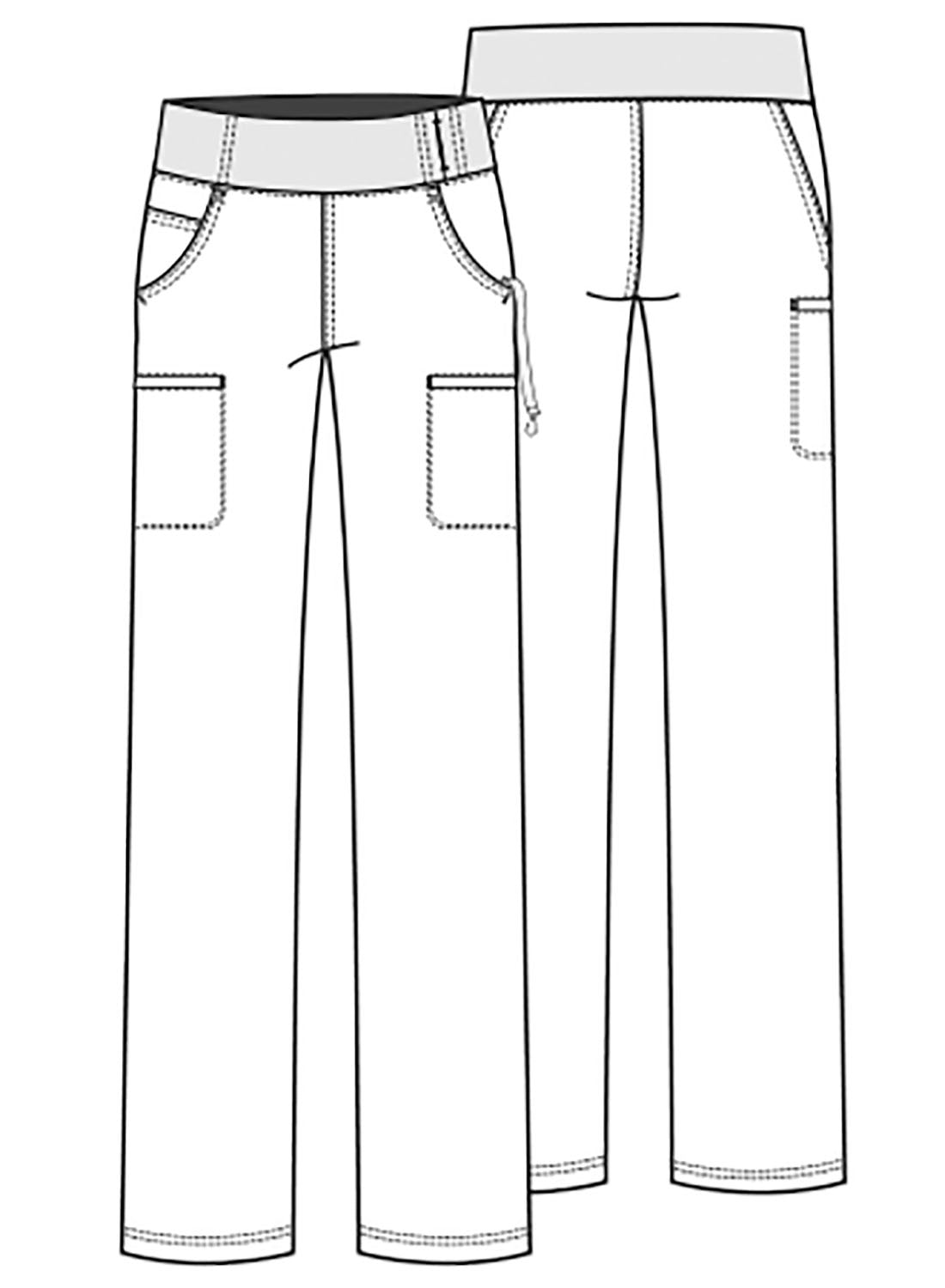 Cherokee iFlex Mid Rise Straight Leg Pull-on Pant in Ceil