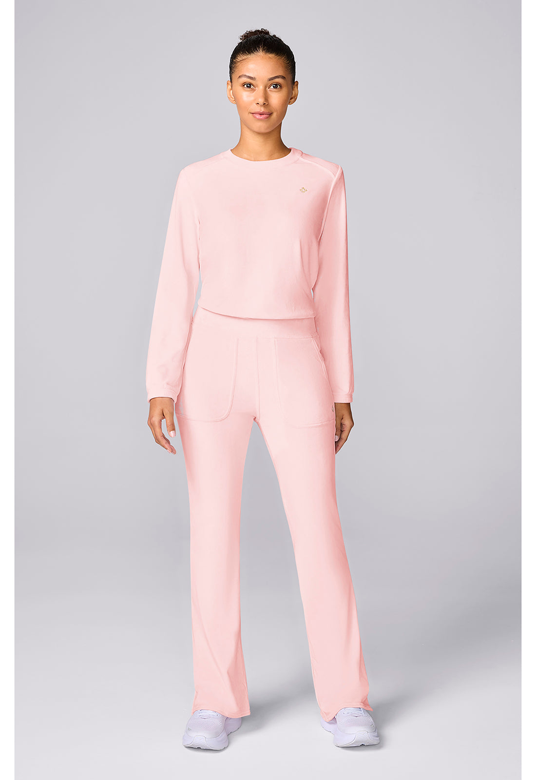 Med Couture MC Lifestyle Women's Velour Flare Leg Pant – Peppermint Pink