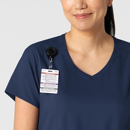 Wink Boundless Women's 2-Pocket V-Neck Scrub Top - Navy, 2X