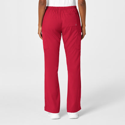 Wink PRO Women's Moderate Flare Leg Cargo Scrub Pants -Red- Regular