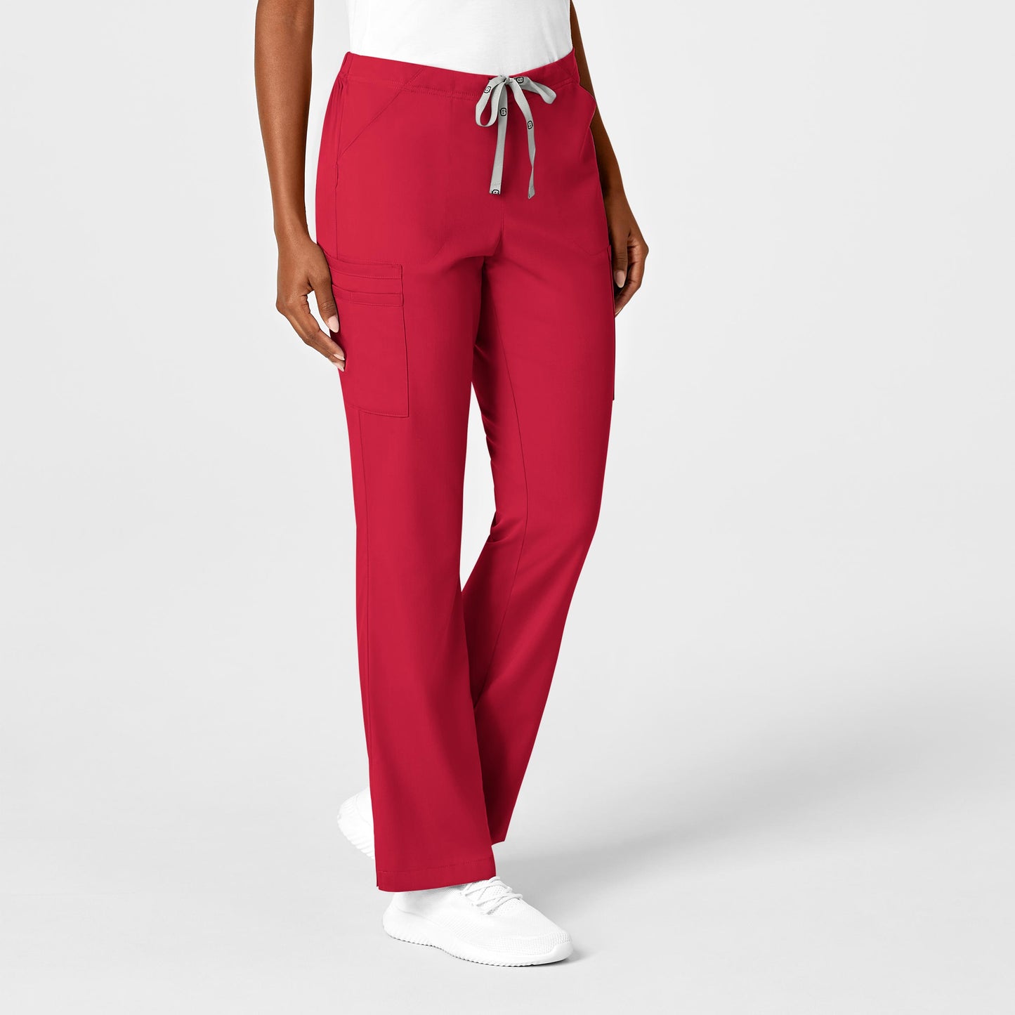 Wink PRO Women's Moderate Flare Leg Cargo Scrub Pants -Red- Regular