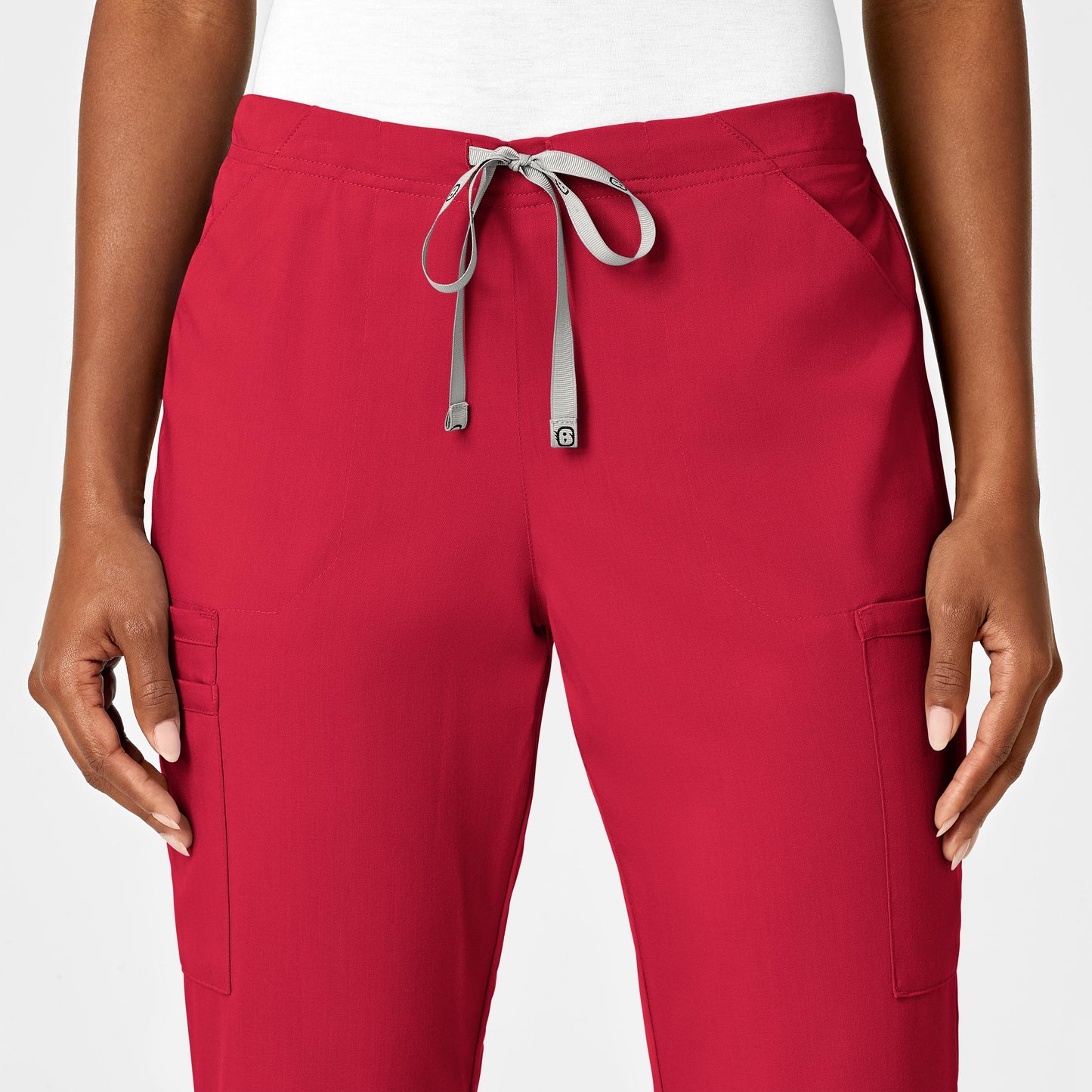 Wink PRO Women's Moderate Flare Leg Cargo Scrub Pants -Red- Regular