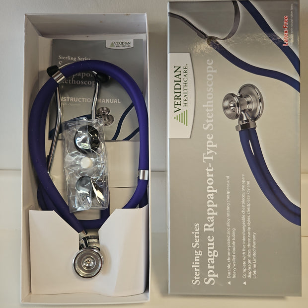 Veridian Sterling Series Sprague Rappaport-Type Stethoscope-Purple - 01881
