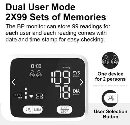 Baymed Automatic Wrist Blood Pressure Monitor Home Use/Gift