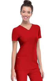 Shaped V-Neck Top in Red HeartSoul Break on Through