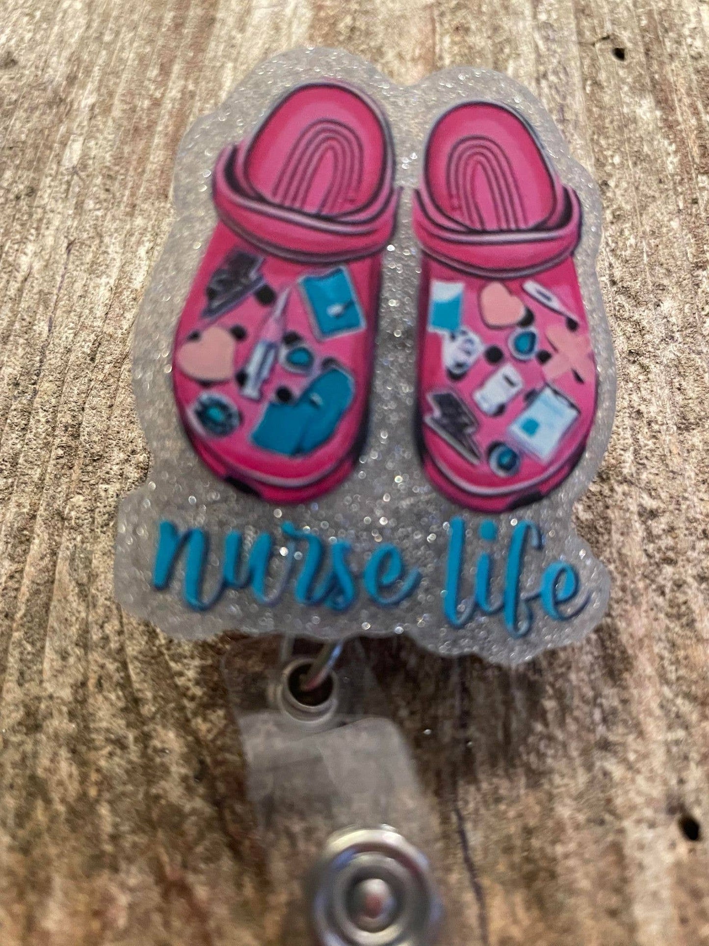 Badge Reel "Crocs, Nurse Life"