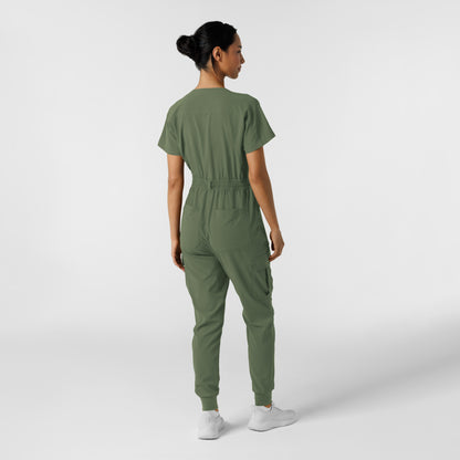 Wink RENEW Women's Cargo Jogger Scrub Jumpsuit - Olive