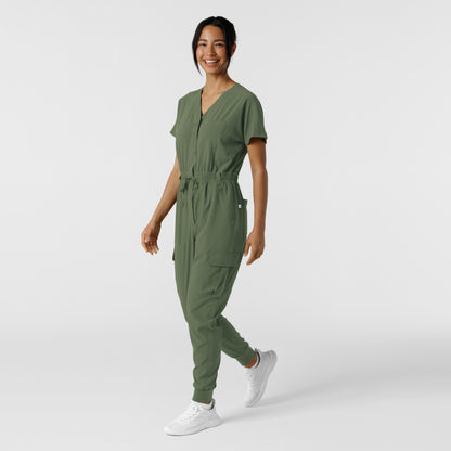 Wink RENEW Women's Cargo Jogger Scrub Jumpsuit - Olive