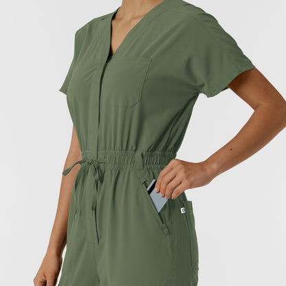 Wink RENEW Women's Cargo Jogger Scrub Jumpsuit - Olive