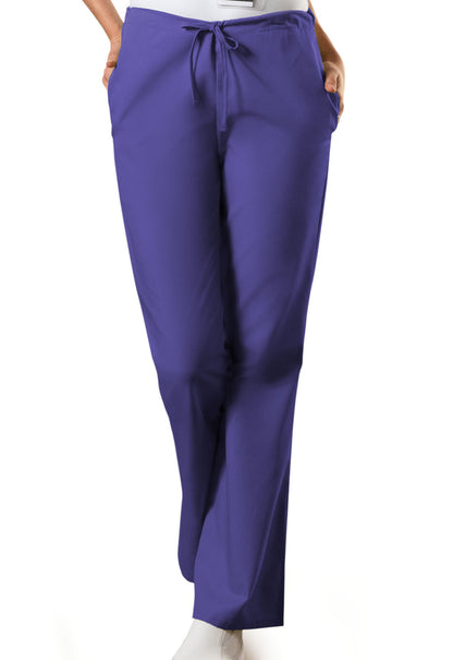 Cherokee Natural Rise Flare Leg Drawstring Pant in Grape WW Originals