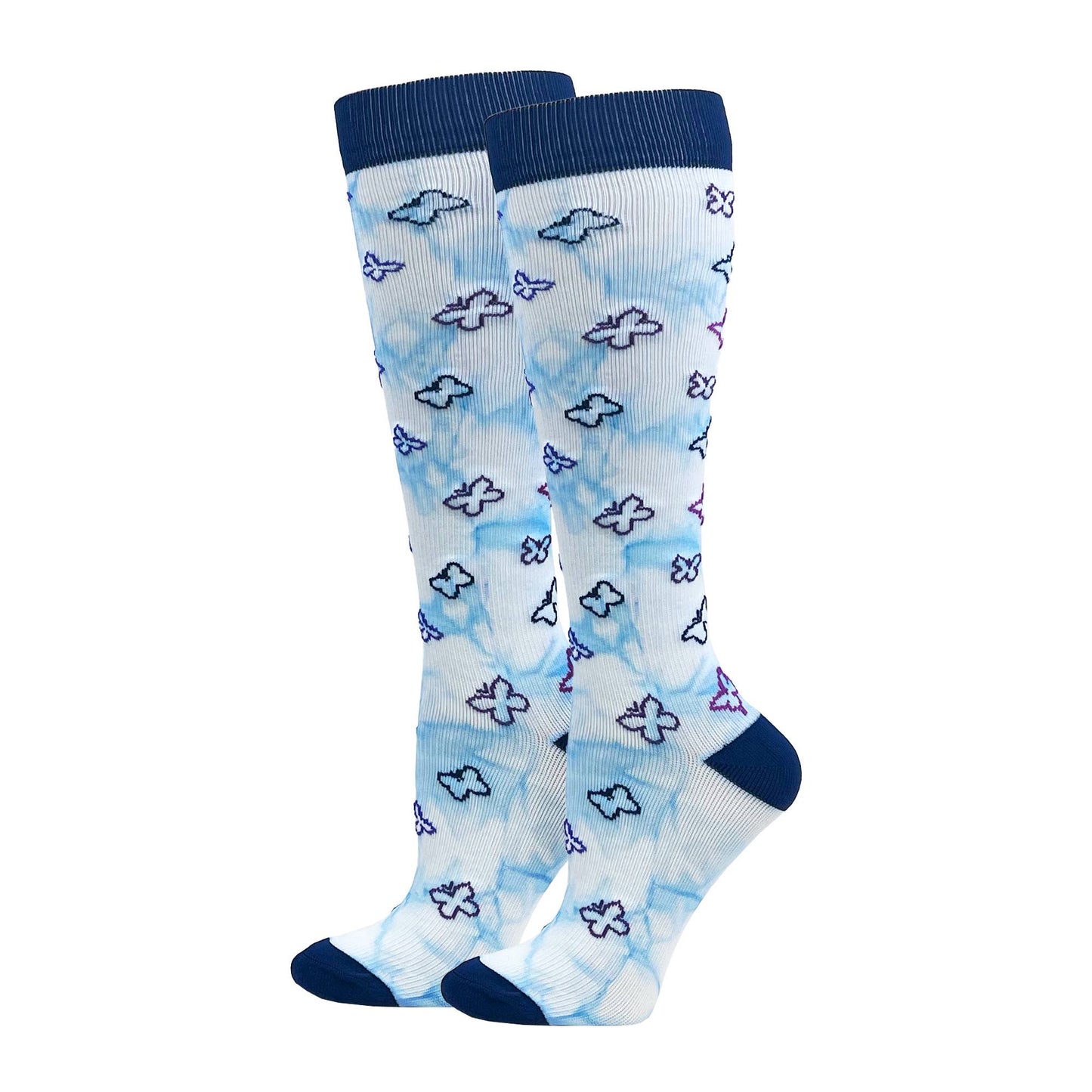 Tie-Dye Premium Compression Butterflies  Socks