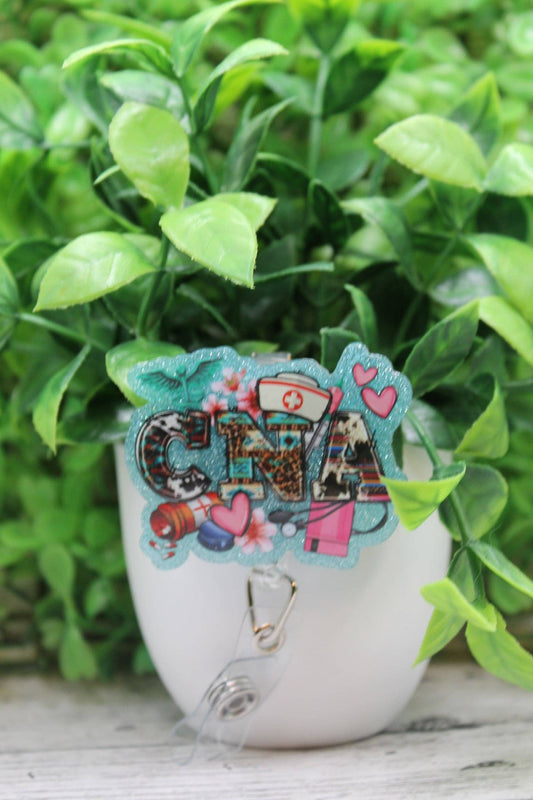 CNA Collage on Blue Glitter Badge Reel
