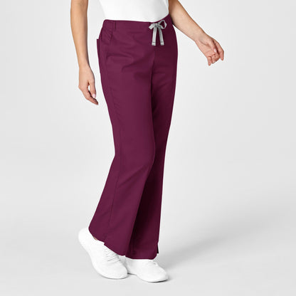 WonderWORK Women's Flare Leg Scrub Pant - Wine