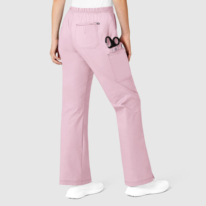 WonderFLEX Grace - Women's Flare Leg Cargo Scrub Pants-Rose Blush