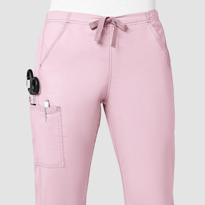 WonderFLEX Grace - Women's Flare Leg Cargo Scrub Pants-Rose Blush