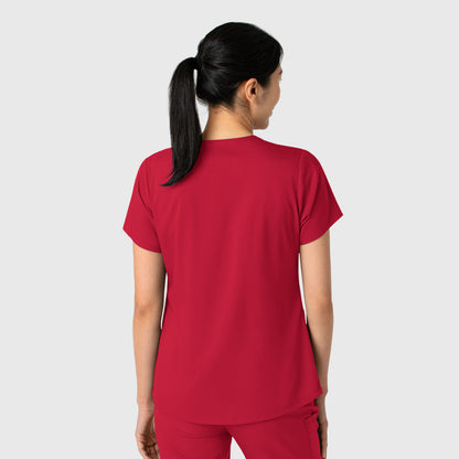 Wink Boundless Women's 2-Pocket V-Neck Scrub Top - Red, M