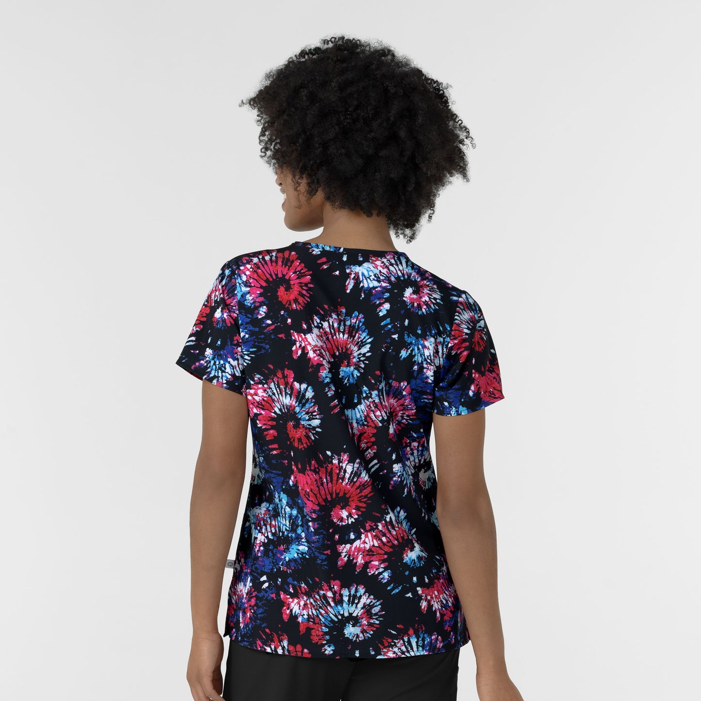 Wink Fashion Prints Women's V-Neck Border Print Scrub Top