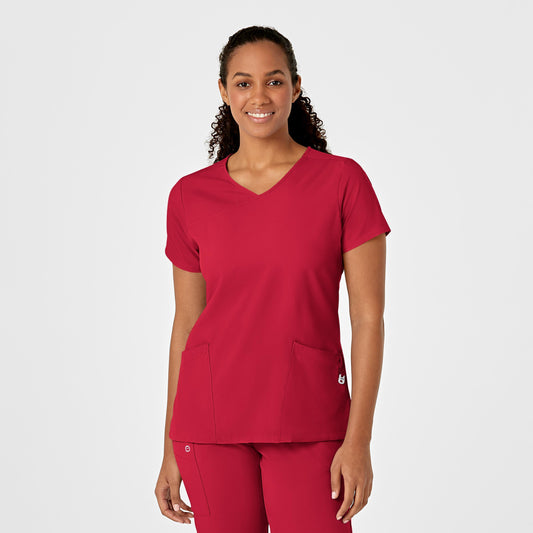 Wink-W123 Women's Y-Neck Wrap Scrub Top