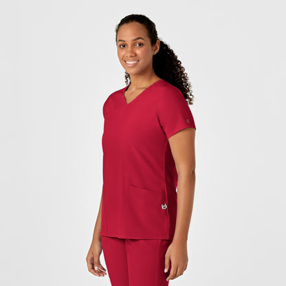 Wink-W123 Women's Y-Neck Wrap Scrub Top