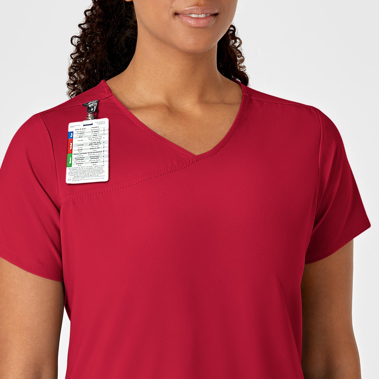 Wink-W123 Women's Y-Neck Wrap Scrub Top