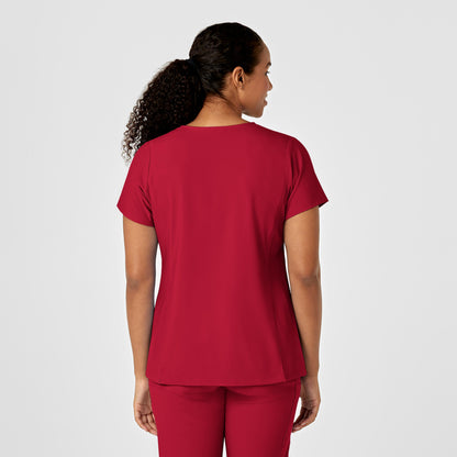 Wink-W123 Women's Y-Neck Wrap Scrub Top