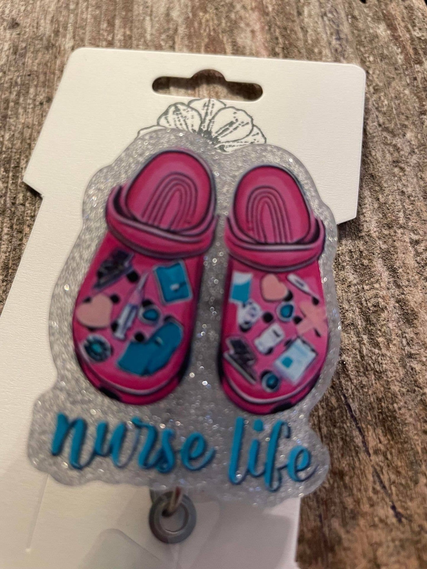 Badge Reel "Crocs, Nurse Life"