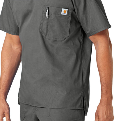 Carhartt Ripstop & Sub-Scrubs Men's Utility Scrub Top - Dark Pewter