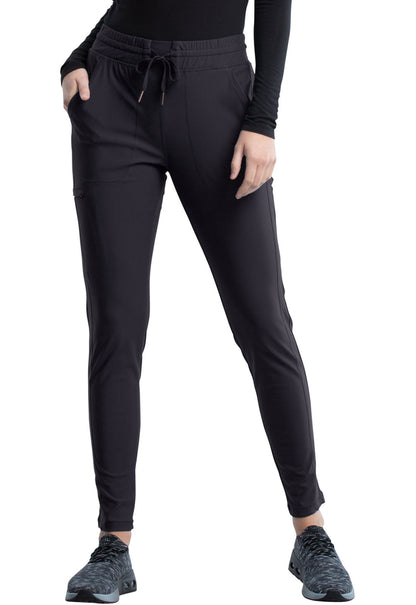 Cherokee Form Mid Rise Tapered Leg Drawstring Pant-Petite