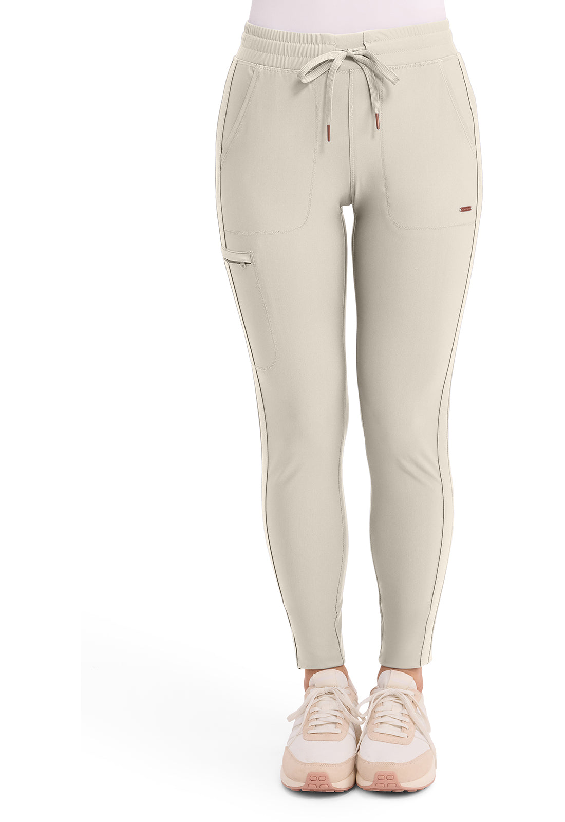 Cherokee Form Mid Rise Tapered Leg Drawstring Pant-Petite