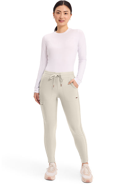 Cherokee Form Mid Rise Tapered Leg Drawstring Pant-Petite