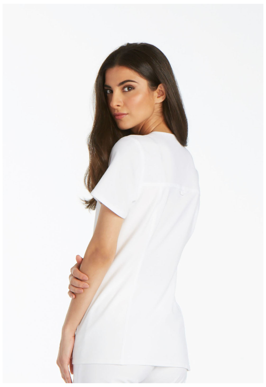 Cherokee iFlex V-Neck Top in White