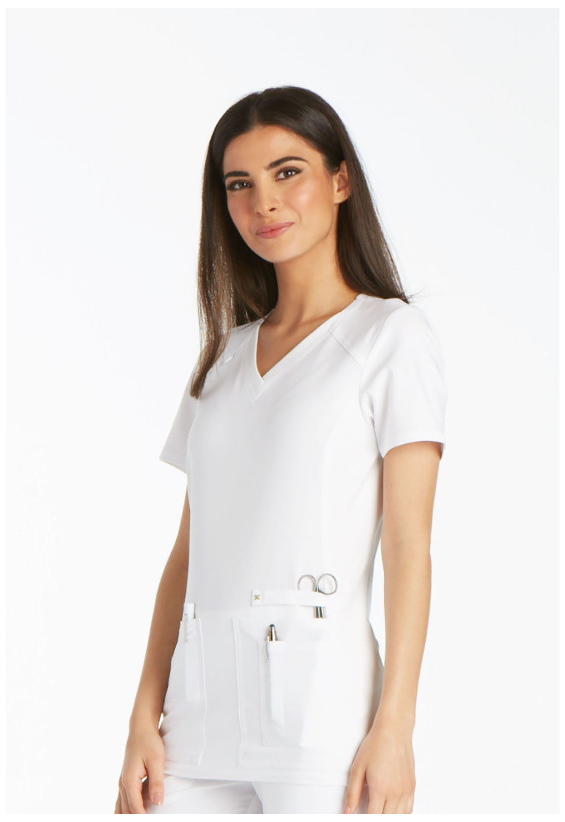 Cherokee iFlex V-Neck Top in White