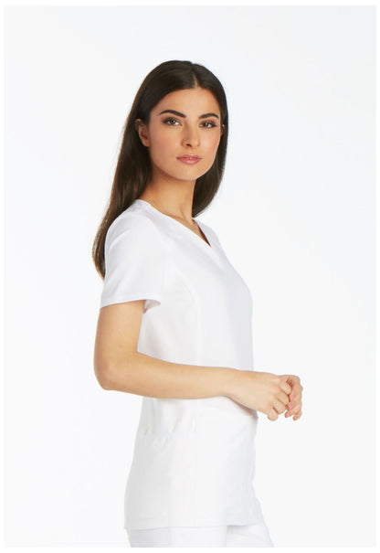 Cherokee iFlex V-Neck Top in White