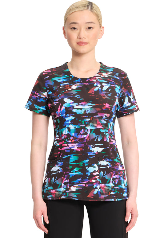 Infinity Round Print Neck Top in Kaleidoscopic