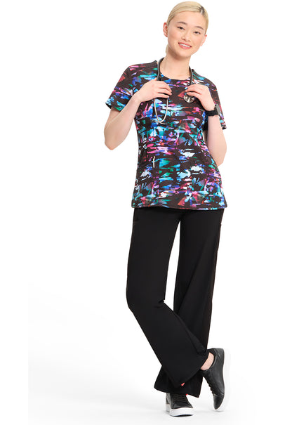 Infinity Round Print Neck Top in Kaleidoscopic