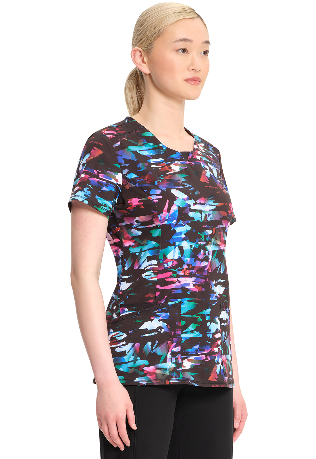 Infinity Round Print Neck Top in Kaleidoscopic