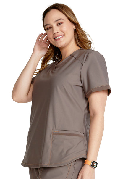 Cherokee Form V-Neck Top in Iron