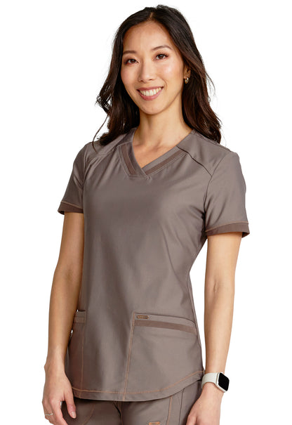 Cherokee Form V-Neck Top in Iron