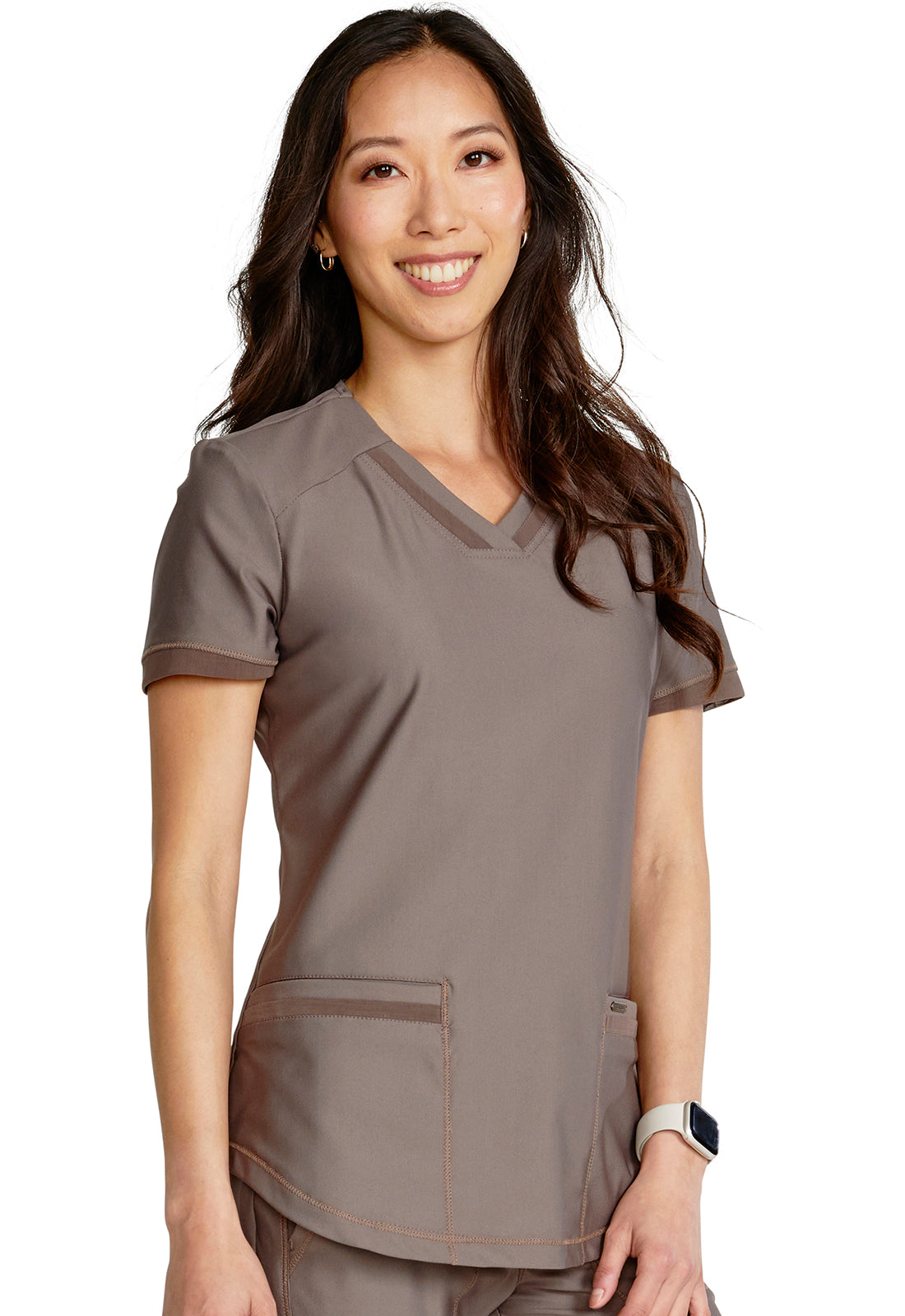 Cherokee Form V-Neck Top in Iron