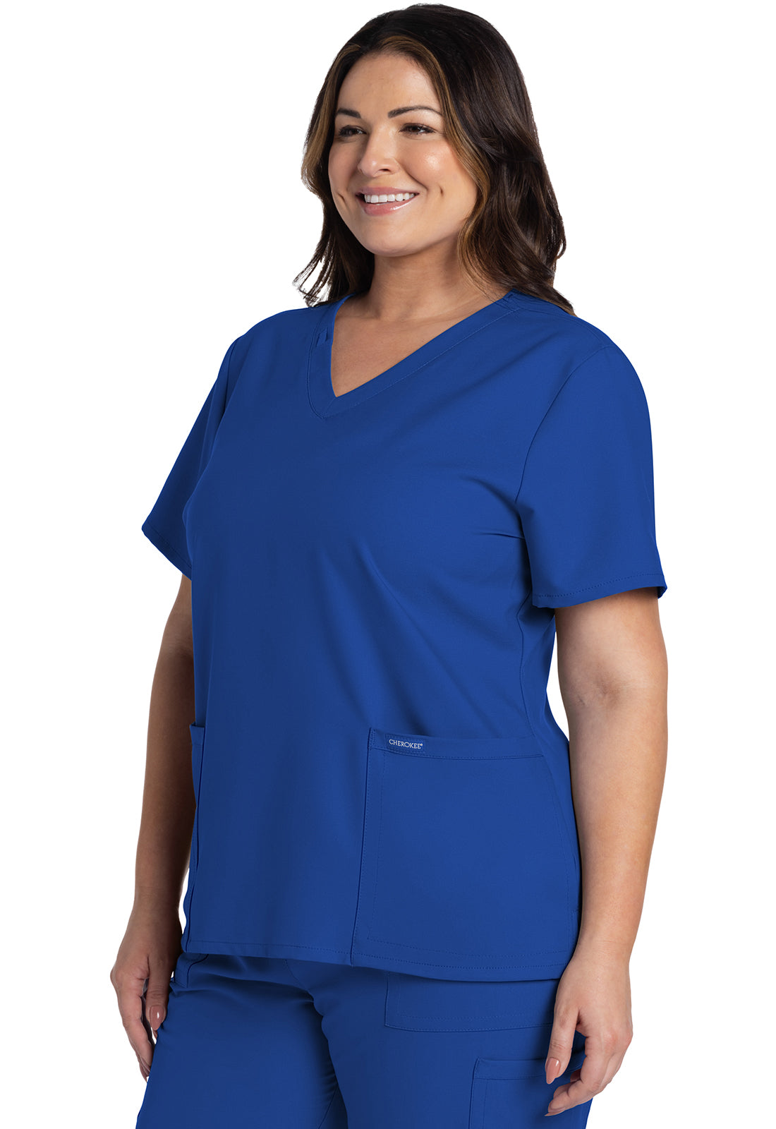 Cherokee WW Originals Ultra V-Neck Top in Royal