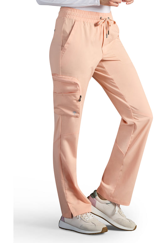 Veronica Drawstring Straight Leg Pant in Peach Cloud HH X DR KWANE