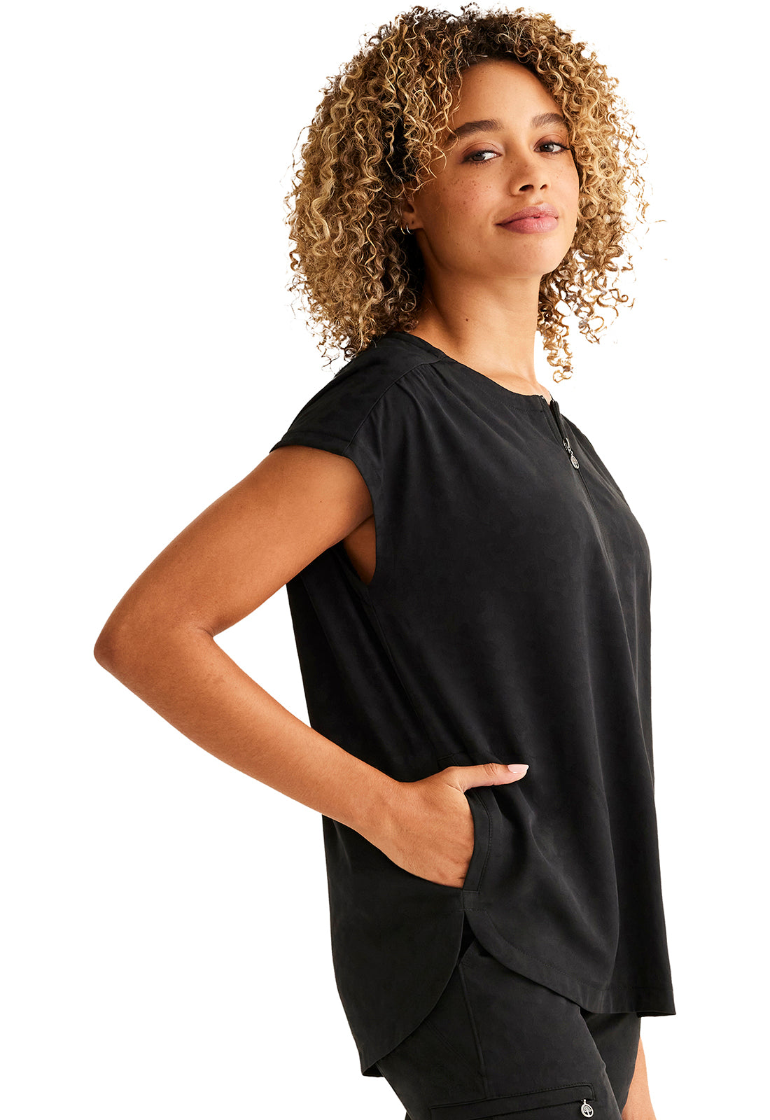 Healing Hands Purple Label JACQUARD Jayden Top in Black