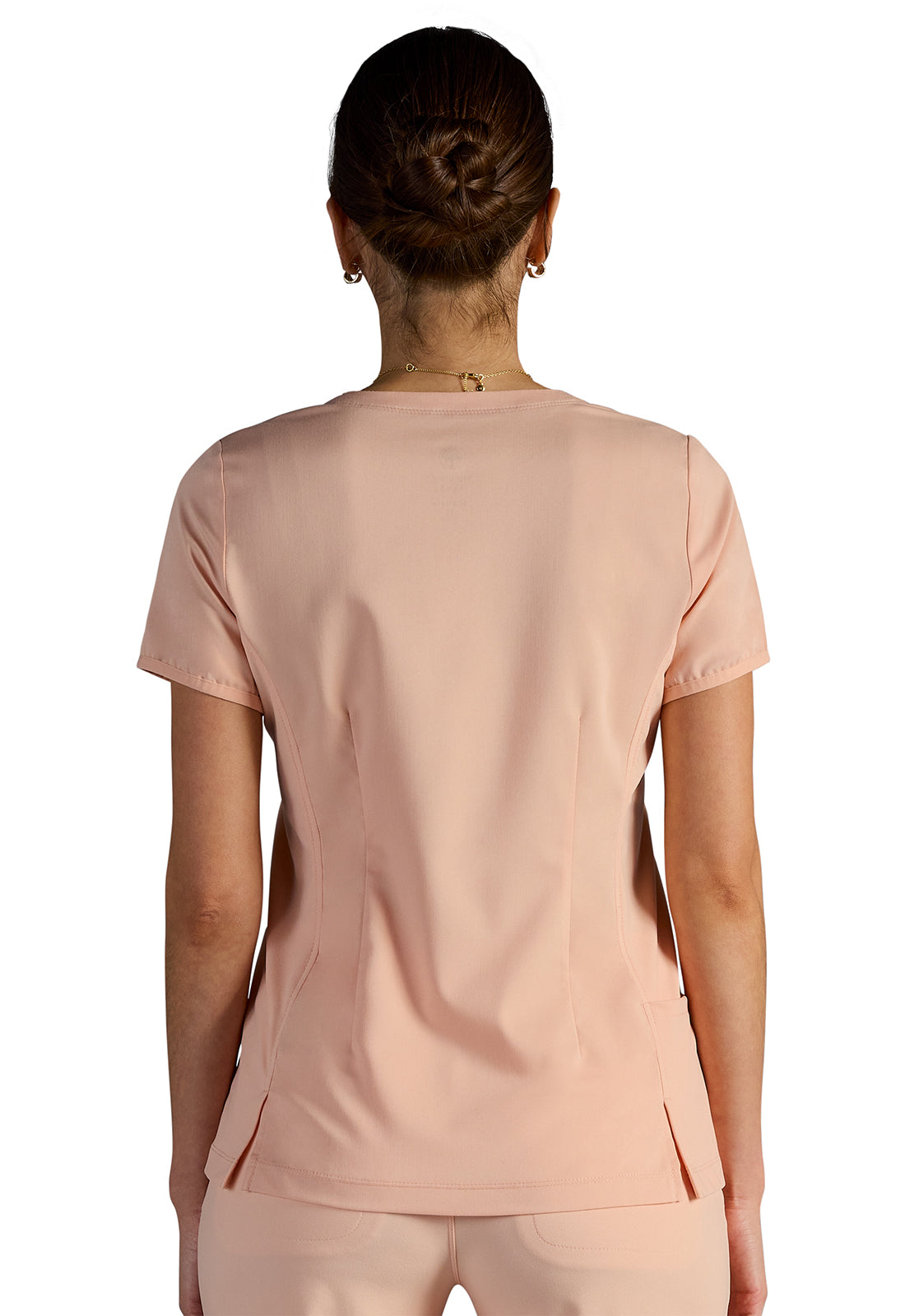 Vivian V-Neck Top in Peach Cloud