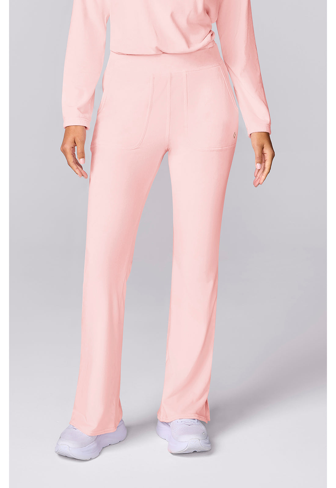 Med Couture MC Lifestyle Women's Velour Flare Leg Pant – Peppermint Pink