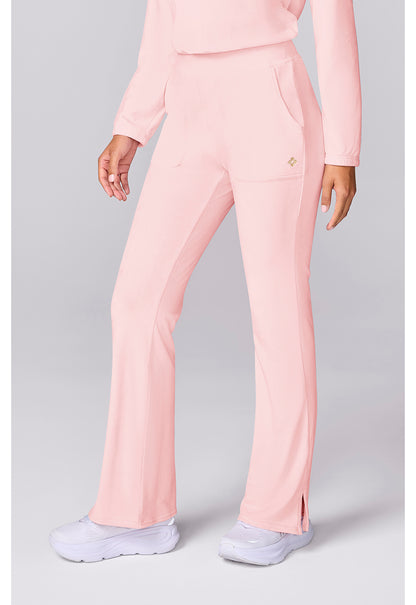 Med Couture MC Lifestyle Women's Velour Flare Leg Pant – Peppermint Pink