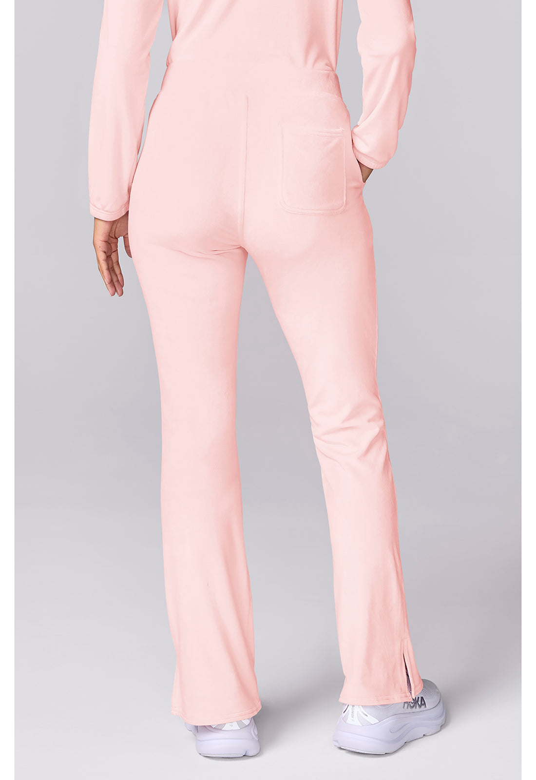 Med Couture MC Lifestyle Women's Velour Flare Leg Pant – Peppermint Pink