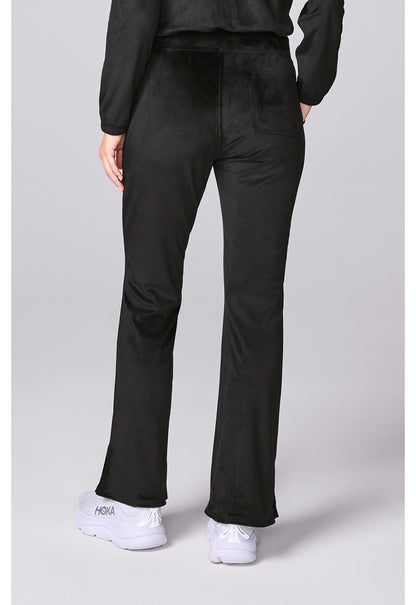 Med Couture Women's Velour Flare Leg Pant Black