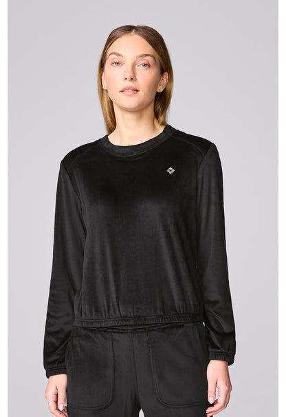 Med Couture Women's Velour Pullover Black