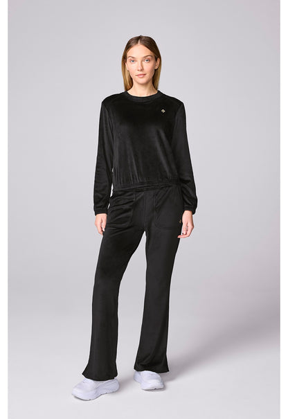 Med Couture Women's Velour Pullover Black